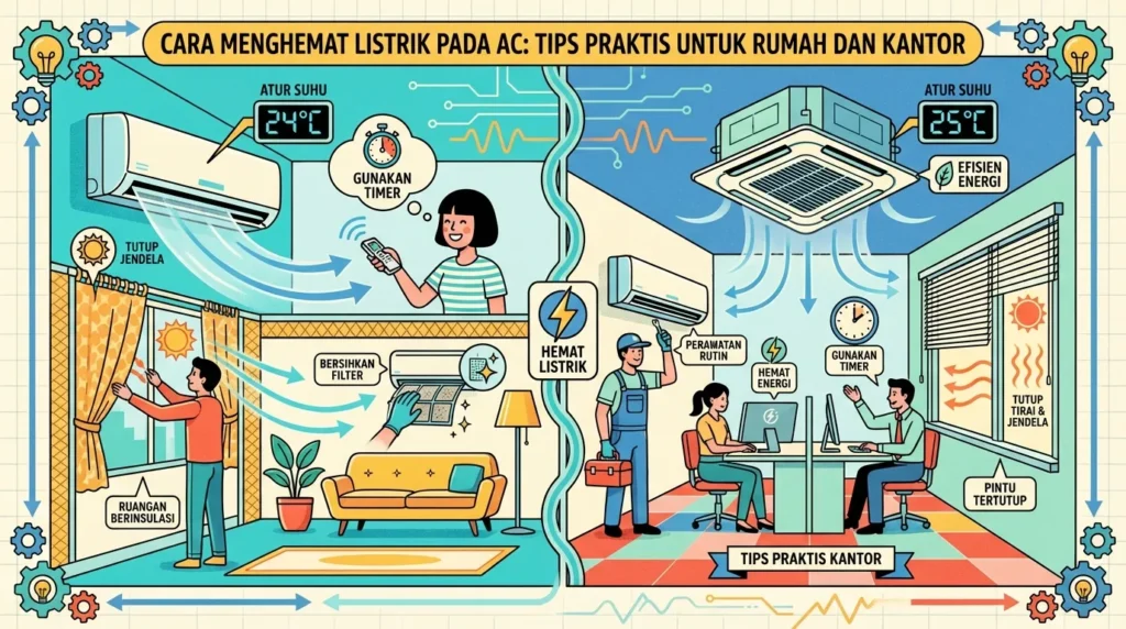Strategi cara menghemat listrik pada AC di rumah