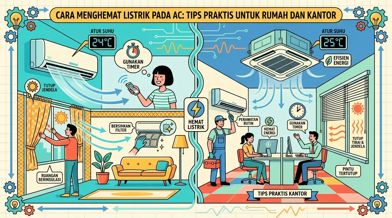 Strategi cara menghemat listrik pada AC di rumah