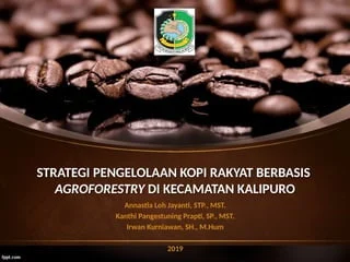Strategi pemasaran kopi agroforestri untuk petani modern