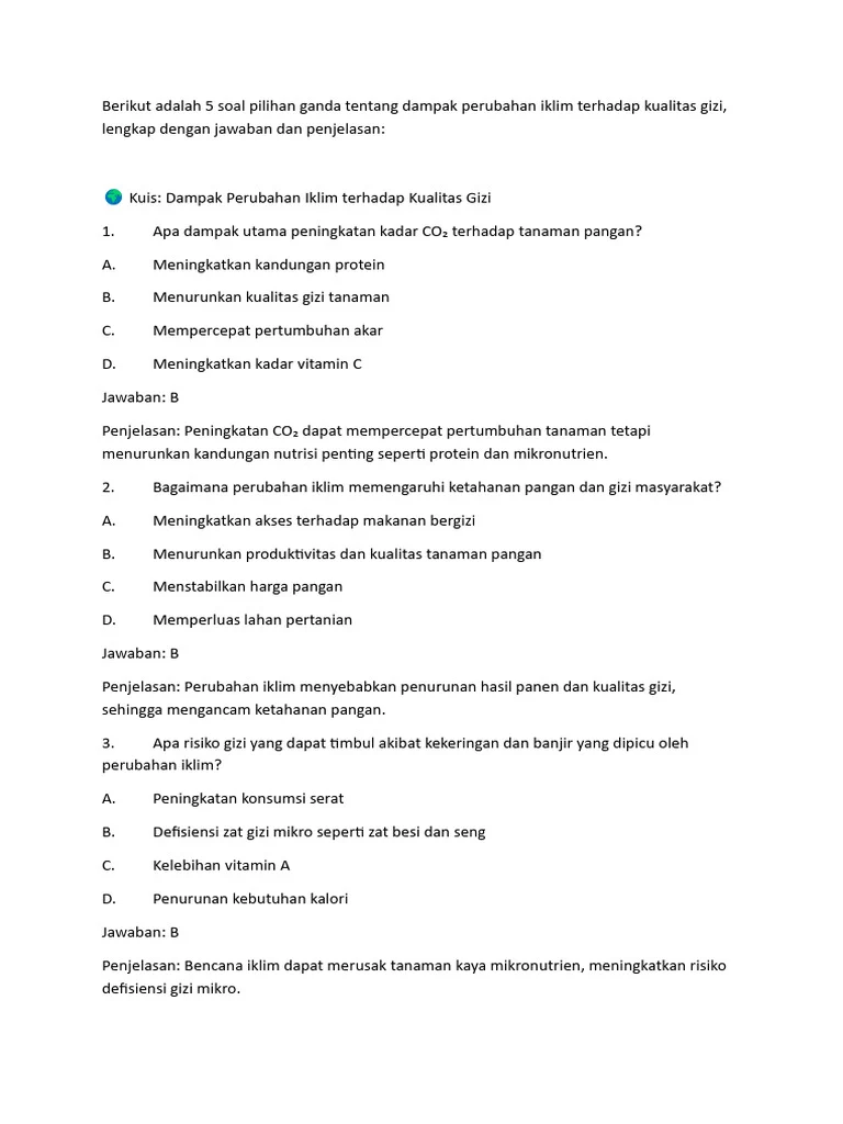 Dampak Perubahan Iklim terhadap Kualitas Gizi Buah